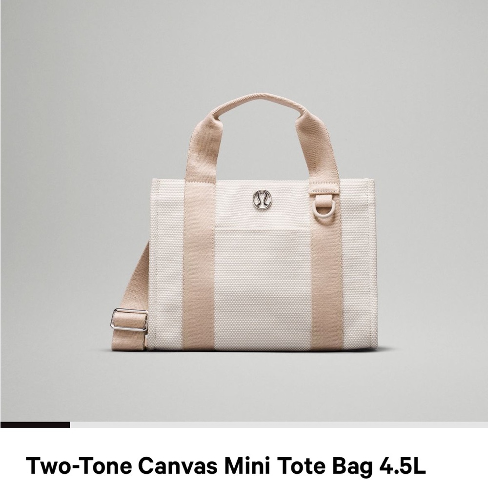Lululemon Athletica Two-Tone Canvas Crossbody Bag - Cream and Tan